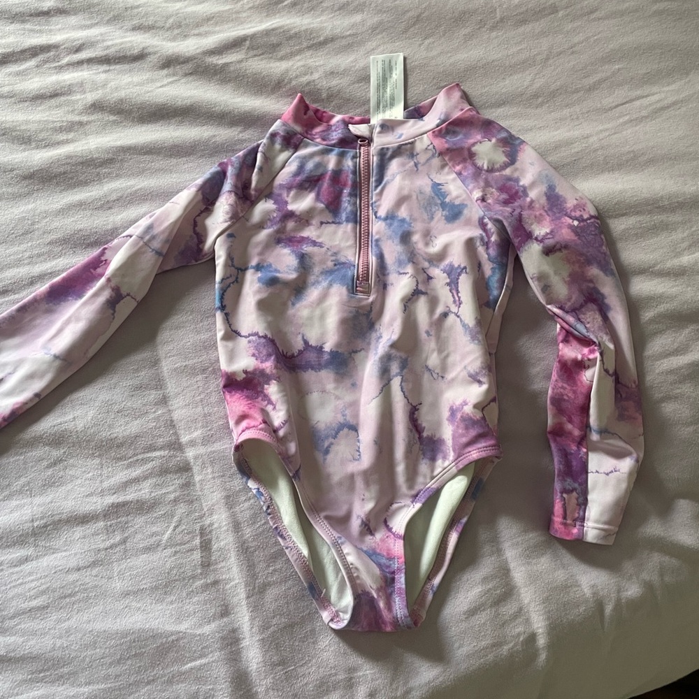 Oshkosh girls tie dye print rushguard one piece